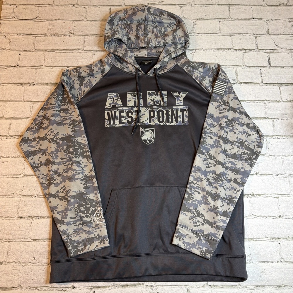 Army West Point Colosseum Hoodie Hooded Sweatshirt Gray Camo Men's 3XL